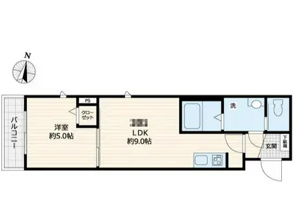 サニーコーク(1LDK/2階)の間取り写真