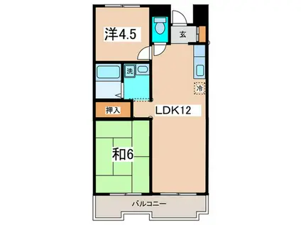 ヒルトップ(2LDK/3階)の間取り写真