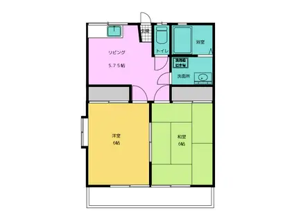 シティーハイツC(2DK/2階)の間取り写真