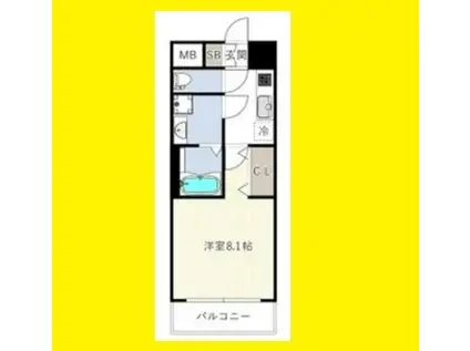 ES-GRANDE大阪 CITY AVENUE(1K/3階)の間取り写真