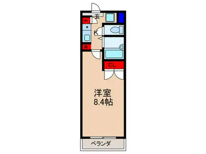 ウエスティン18(1K/1階)の間取り写真