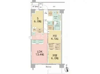 イニシア西日暮里ウエストメゾン棟(2SLDK/2階)の間取り写真