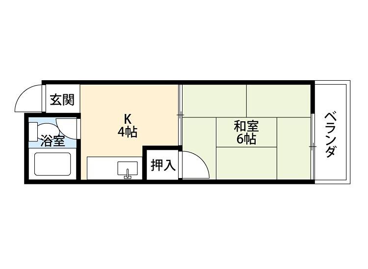 アーバンハイツ桜町(1K/1階)の間取り写真