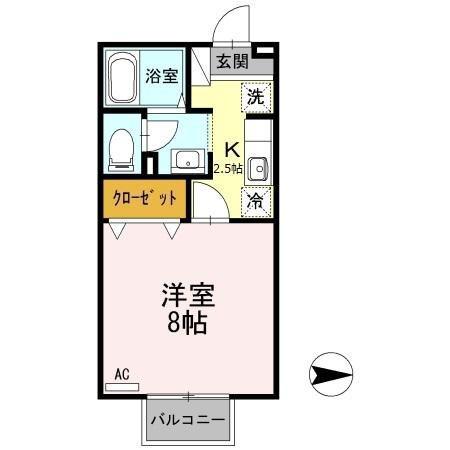 セジュール桜馬場(1K/2階)の間取り写真