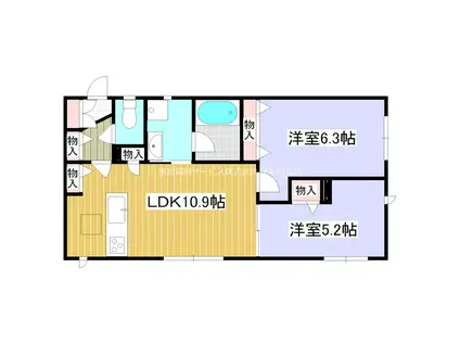 アンベリーユ(2LDK/1階)の間取り写真