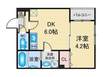 ハーモニーテラス荒子町II(1DK/3階)の間取り写真