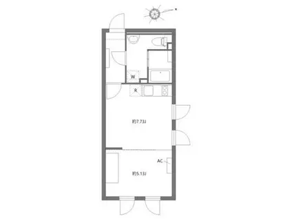 アレーロ西早稲田(1LDK/2階)の間取り写真