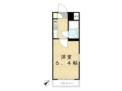 アップルコート南林間(1K/2階)の間取り写真