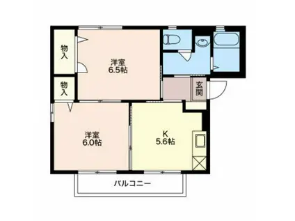 フレグランス岩下(2K/1階)の間取り写真