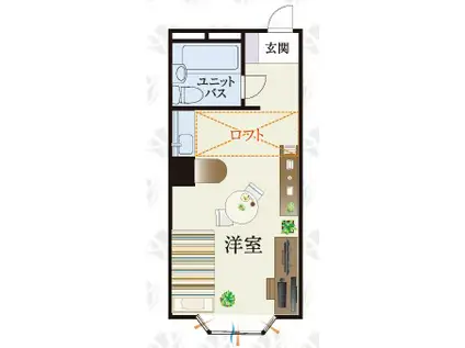 BCASA馬堀海岸RE-BORN(ワンルーム/1階)の間取り写真
