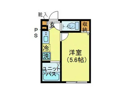 フェリーチェ中野(1K/2階)の間取り写真