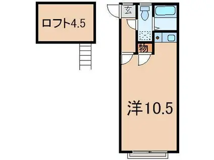 LA CIENEGA A-WING(ワンルーム/2階)の間取り写真