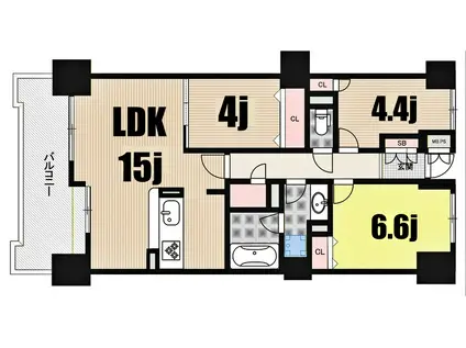 アマックス横浜(3LDK/6階)の間取り写真