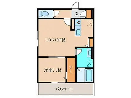 アン・シャトウIII(1LDK/2階)の間取り写真