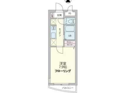 クレストコート(1K/2階)の間取り写真