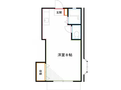 グリーンコーポ(ワンルーム/2階)の間取り写真