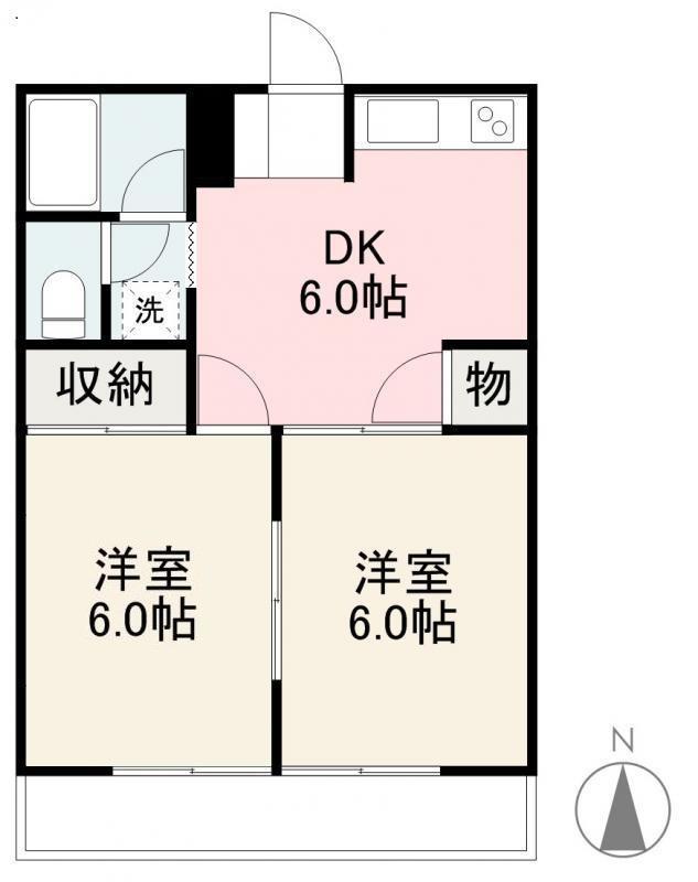 メゾン石井(2DK/1階)の間取り写真