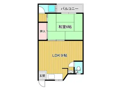 嶋川マンション(1LDK/3階)の間取り写真