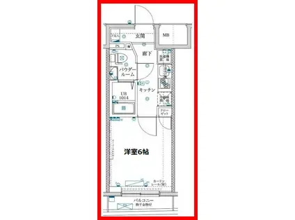 レーヴ・ド・クレエ綾瀬(1K/1階)の間取り写真