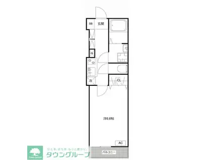 MQUARTO久喜III(1K/2階)の間取り写真