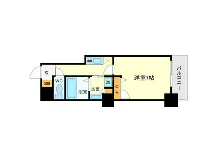 エスライズ天満橋(1K/8階)の間取り写真