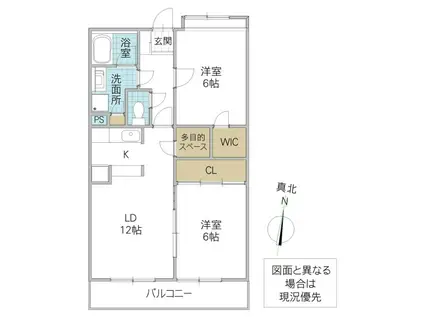 ダンディライオン(2LDK/1階)の間取り写真