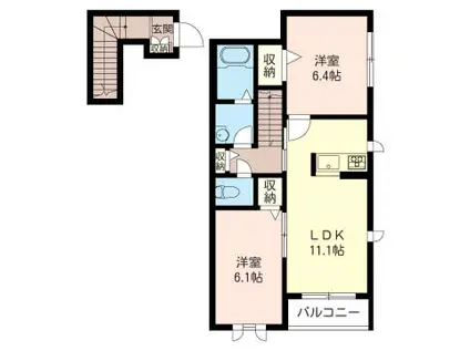 DEAR COURT(2LDK/2階)の間取り写真