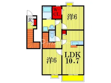 サンガーデン和泉参番館(2LDK/2階)の間取り写真