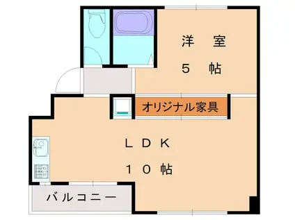 アルモール和白(1LDK/3階)の間取り写真