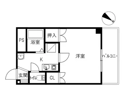 ファルツブロー(1K/1階)の間取り写真
