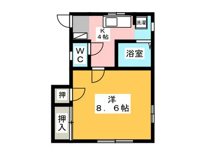 フレグランス ユタカ(1K/1階)の間取り写真