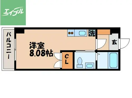 第一ハタビルL・FLORE(ワンルーム/4階)の間取り写真