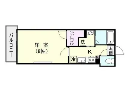 ビーアンビシャス(1K/3階)の間取り写真