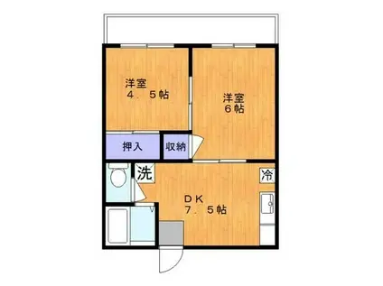 ときわハイム(2DK/2階)の間取り写真