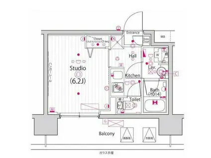 ガーラ・グランディ川口並木(1K/7階)の間取り写真