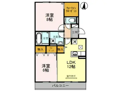 サンライズミナミ(2LDK/1階)の間取り写真