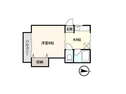 ラ・ネージュ山形(1K/1階)の間取り写真