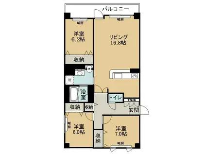 る・ふぁーる(3LDK/1階)の間取り写真