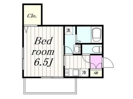 ディアコートII(1K/2階)の間取り写真