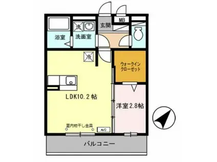 ラベニール(1LDK/2階)の間取り写真