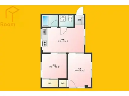 セントラルパレス北新宿(2DK/4階)の間取り写真