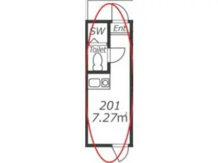 TOKYO β 石神井公園5(ワンルーム/2階)の間取り写真