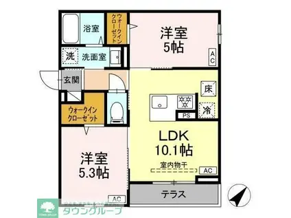 ASSET-COURT曙町(2LDK/1階)の間取り写真