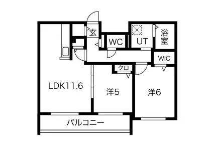 エナグランツ山鼻公園(2LDK/4階)の間取り写真