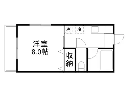 サンライズ・24(1DK/2階)の間取り写真