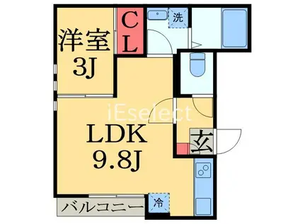 GRANDTIC GRACEグランティックグレイス(1LDK/1階)の間取り写真