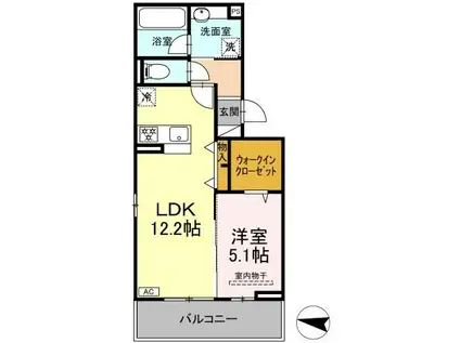 HABITAT YOSHINO(1LDK/2階)の間取り写真