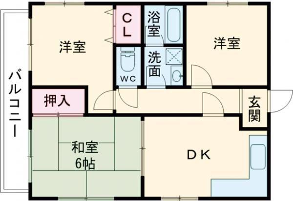 セントラルハイツ三宮東(3DK/3階)の間取り写真
