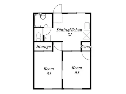 レピュート幕張(2DK/2階)の間取り写真