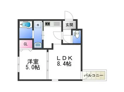 イゾラ フォルトゥーナ(1LDK/3階)の間取り写真